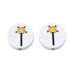 Halloween Printed Natural Wood Beads&nbsp;WOOD-T021-102