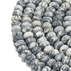Natural Map Stone Beads Strands&nbsp;G-P575-A22-8x5mm-01