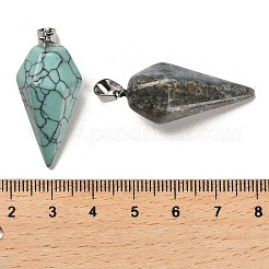 Natural & Synthetic Mixed Gemstone Pendants&nbsp;G-M424-08P