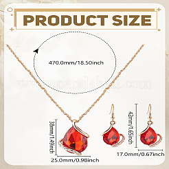Teardrop Alloy Glass Jewerly Sets. Including Pendant Necklace and Dangle Earring&nbsp;SJEW-LP0001-30B