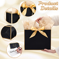 20Pcs 3 Styles Paper Gift Tote Bags with Polyester Gold Ribbon&nbsp;ABAG-WA0001-36B