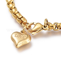 304 Stainless Steel Charm Bracelets&nbsp;X-STAS-I154-05G