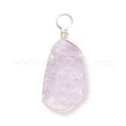 Rough Raw Natural Amethyst Pendants&nbsp;PALLOY-JF01785-02