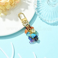 Chakra Gemstone Chip Beaded Pendant Decorations&nbsp;HJEW-JM01237-01