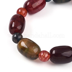 Natural Agate Bead Stretch Bracelets&nbsp;G-P570-01F