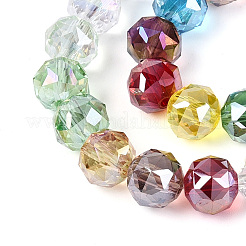 AB Color Plated Transparent Glass Round Beads Strands&nbsp;EGLA-T029-8mm-12T-01