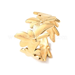 304 Stainless Steel Open Cuff Rings for Women&nbsp;RJEW-K309-37B-G
