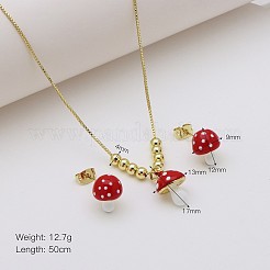 Alloy Enamel Pendant Necklaces & Stud Earrings Sets&nbsp;FS-WGCD19A-02