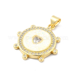 Brass Micro Pave Clear Cubic Zirconia Pendants&nbsp;KK-A221-08G