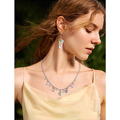 25Pcs 5 Styles Electroplate Transparent Glass Pendants&nbsp;PALLOY-TAC0230