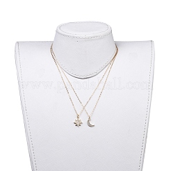 Brass Micro Pave Cubic Zirconia Pendant Necklace Sets&nbsp;NJEW-JN02671