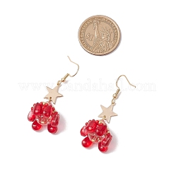 Star Glass Seed Beads Dangle Earrings&nbsp;EJEW-MZ00428-02