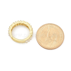 Rack Plating Brass Micro Pave Clear Cubic Zirconia Adjustable Finger Rings for Women&nbsp;RJEW-M028-82G