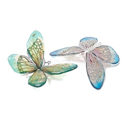 3Pcs 3 Colors Epoxy Resin & 304 Stainless Steel 3D Butterfly Connector Charms&nbsp;PALLOY-TA00400