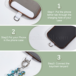 4Pcs 2 Colors Glass Beads Mobile Straps&nbsp;HJEW-DR00232