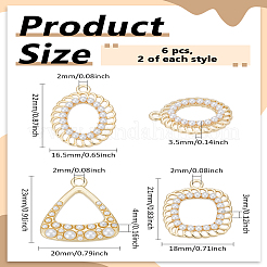 6Pcs 3 Styles Rack Plating Pendants&nbsp;FIND-LP0005-81