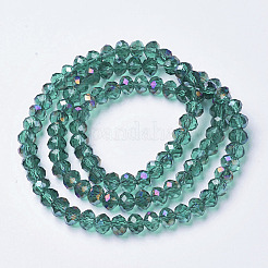 Electroplate Transparent Glass Beads Strands&nbsp;EGLA-A034-T8mm-F07