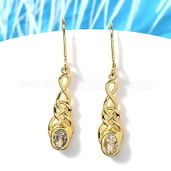 Oval Brass Micro Pave Clear Cubic Zirconia Stud Earrings&nbsp;EJEW-R018-05G