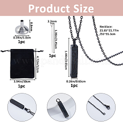 1Pc 304 Stainless Steel Tree of Life Cuboid Pendant Urn Ashes Necklaces&nbsp;NJEW-FH0001-35B