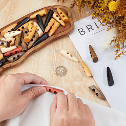70Pcs 7 Colors 2-Hole Wood Buttons&nbsp;BUTT-GF0004-20
