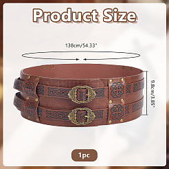 Vintage PU Leather & Alloy Viking Chain Belts for Men&nbsp;AJEW-WH0077-132B