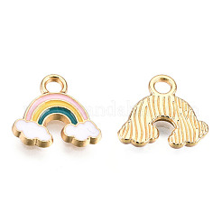Light Gold Plated Alloy Charms&nbsp;X-ENAM-T009-06