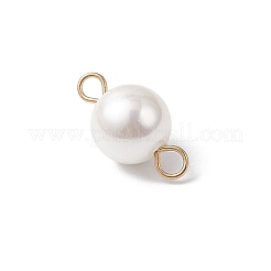 Shell Pearl Round Connector Charms&nbsp;PALLOY-JF04477-01