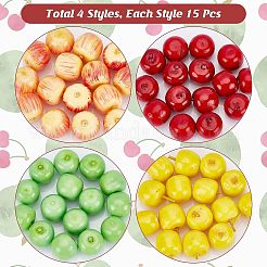 60Pcs 4 Styles Mini Artificial Apple&nbsp;DJEW-CA0001-15