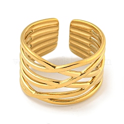 Ion Plating(IP) 304 Stainless Steel Open Cuff Ring&nbsp;RJEW-A043-27G