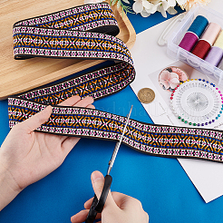Vintage Jacquard Polyester Ribbon&nbsp;OCOR-WH0101-42A
