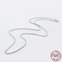 Anti-Tarnish Rhodium Plated 925 Sterling Silver Chain Necklaces&nbsp;STER-F039-55cm-17P