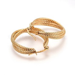 Ion Plating(IP) 304 Stainless Steel Triple Hoop Earrings&nbsp;EJEW-P173-06G