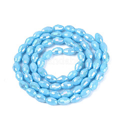 Electroplate Opaque Solid Color Glass Beads Strands&nbsp;GL-N002-01A-B07