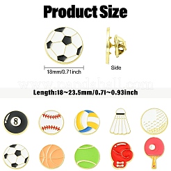 10Pcs 10 Styles Sport Theme Enamel Pins&nbsp;JEWB-CJ0003-05