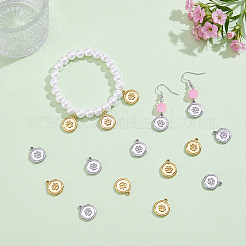 24Pcs 2 Colors Stainless Steel Pendants&nbsp;STAS-UN0064-98