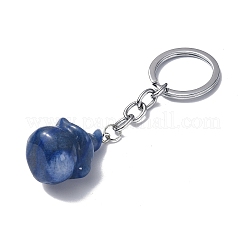 Dyed & Heated Natural Blue Aventurine Keychains&nbsp;KEYC-P011-04P-02