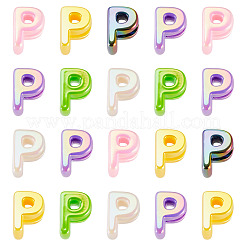 20Pcs UV Plating Opaque Acrylic European Beads&nbsp;OACR-TADJ0001-16P
