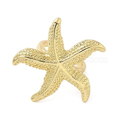 Starfish Brass Open Cuff Rings&nbsp;RJEW-U011-07G-1