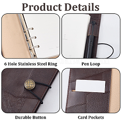 Vintage PU Leather Binder Travel Journal&nbsp;AJEW-WH20130-219B