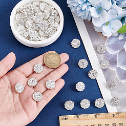 30Pcs 3 Styles 1-Hole Alloy Rhinestone Shank Buttons&nbsp;BUTT-GA0001-44S