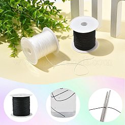 2 Rolls 2 Colors Round Nylon Chinese Knot Cord&nbsp;NWIR-FS0001-05