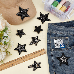 8Pcs 4 Styles Star Cloth Sew on Patches&nbsp;DIY-FG0010-23