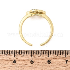 Brass Micro Pave Clear Cubic Zirconia Cuff Open Rings&nbsp;RJEW-C164-04D-G