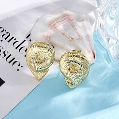 Rack Plating Brass Dangle Stud Earrings for Women&nbsp;EJEW-C125-23A-G