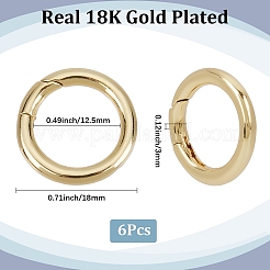 6Pcs Brass Spring Gate Rings&nbsp;KK-SC0006-10