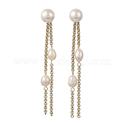 Shell Pearl and Natural Cultured Freshwater Pearl Stud Earrings&nbsp;EJEW-JE07396