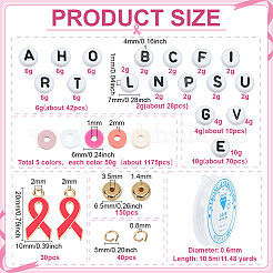 DIY Acrylic Beads & Awareness Ribbon Pendants Bracelets Making Kits&nbsp;DIY-PH0029-16