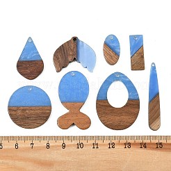 Walnut Wood & Opaque Resin Pendants&nbsp;WD-CBA583A-19