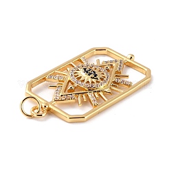 Brass Micro Pave Cubic Zirconia Pendants&nbsp;ZIRC-P092-034G-RS