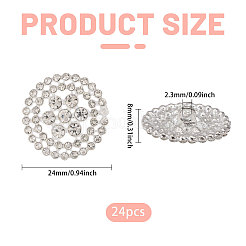 16Pcs  1-Hole Alloy Rhinestone Shank Buttons&nbsp;BUTT-CA0001-32